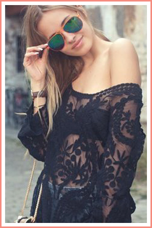 black-lace-shirt-summer-outfit
