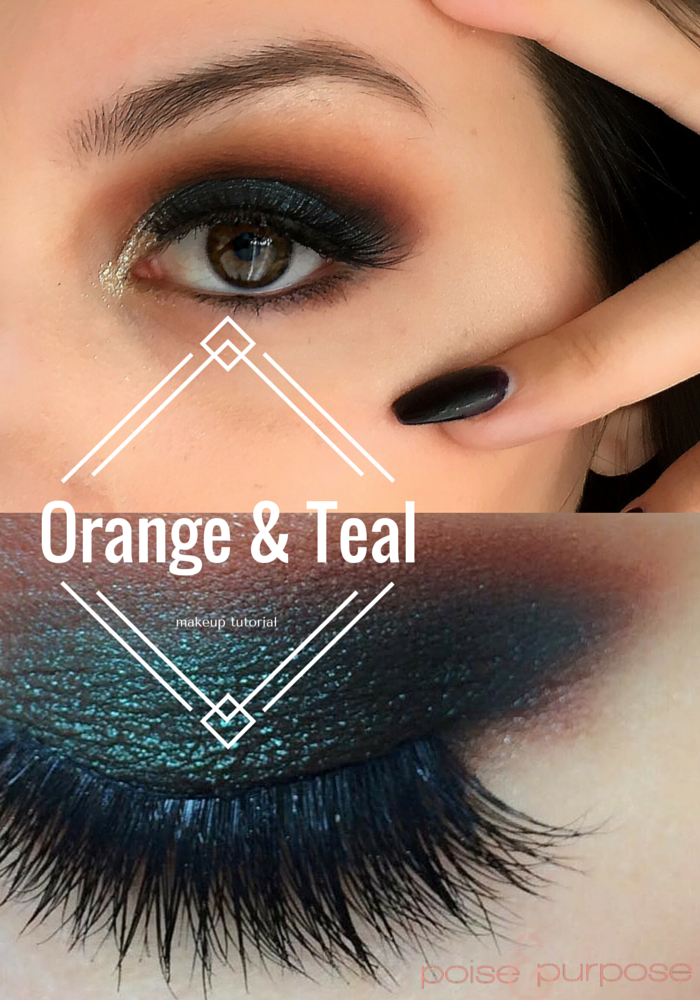 orange and teal makeup