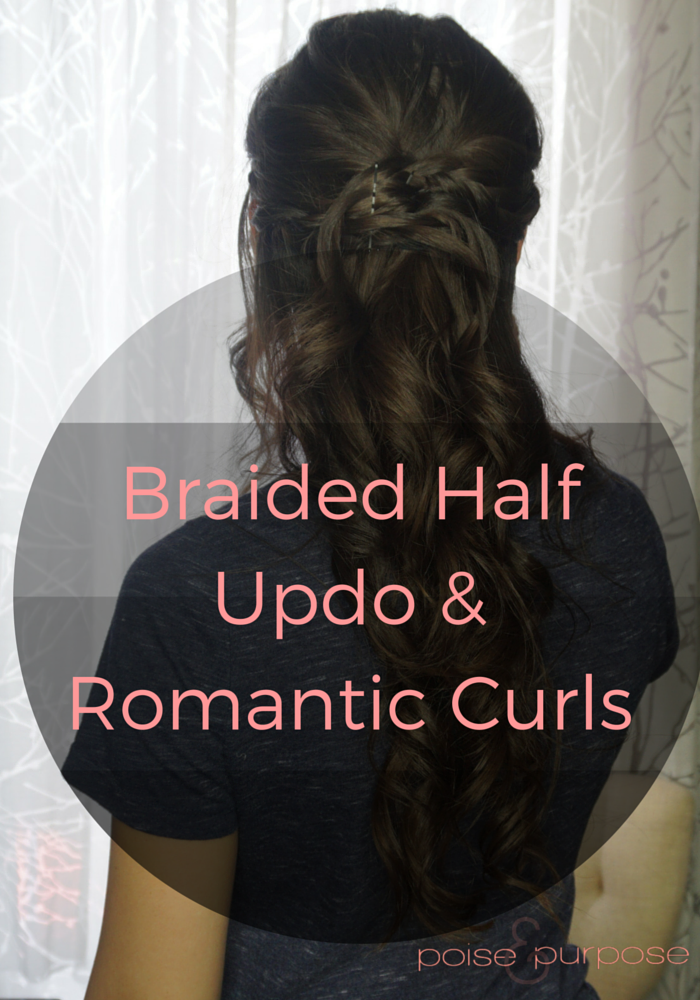 Braided updo romantic curls